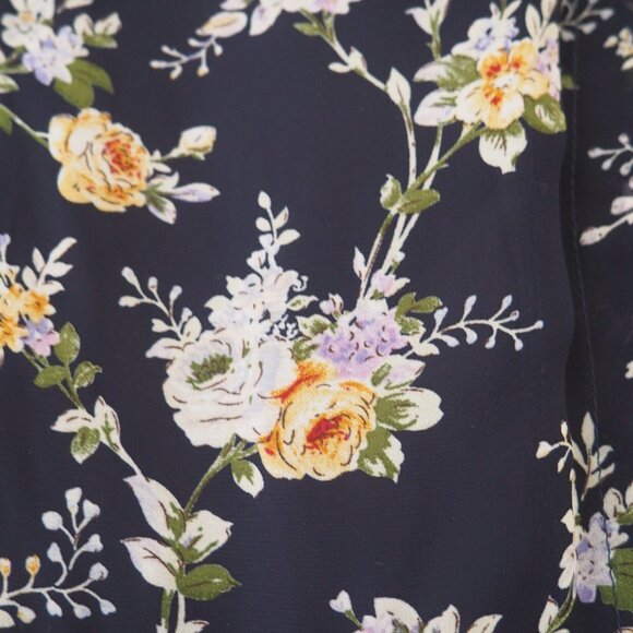 Roolee Mom Navy Blue Floral Short Sleeve Modest Nursing Maxi Dress sz S - Picture 5 of 7